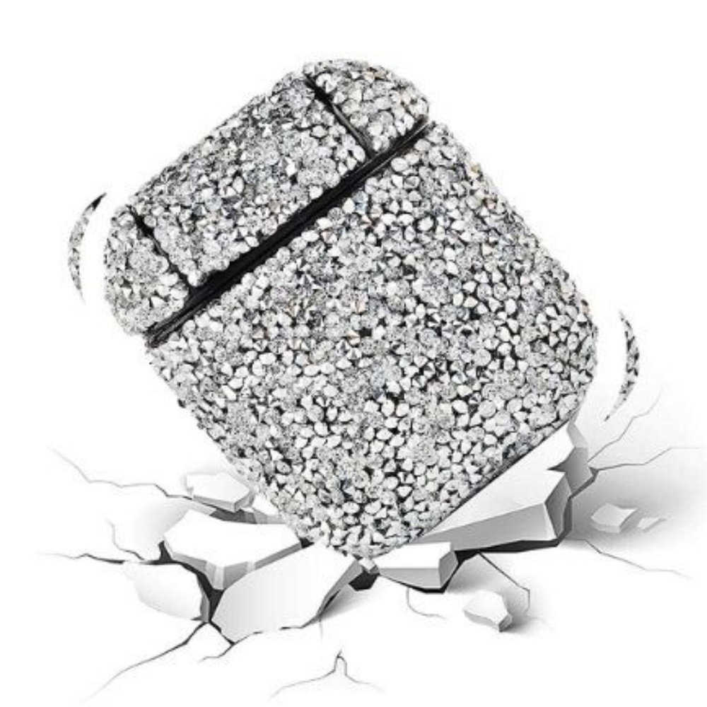 Beautiful AirPods Diamond Bling Luxury Silver Case - Picture 3 of 4